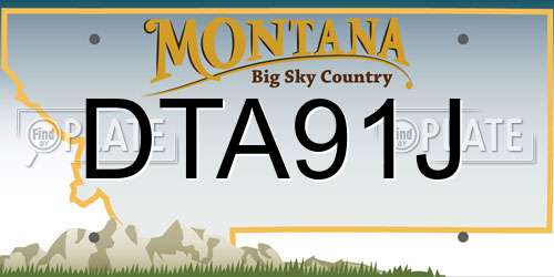 DTA91J Montana License Plate