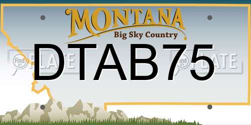 DTAB75 Montana License Plate