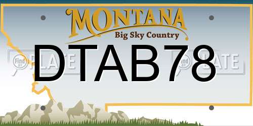 DTAB78 Montana License Plate