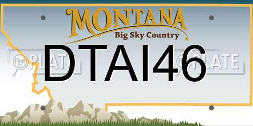 DTAI46 Montana License Plate