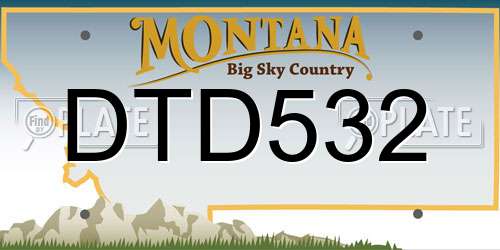 DTD532 Montana License Plate