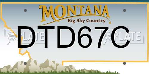 DTD67C Montana License Plate
