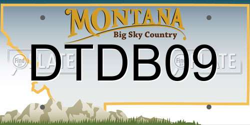 DTDB09 Montana License Plate