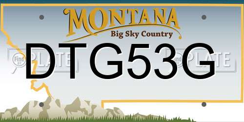 DTG53G Montana License Plate
