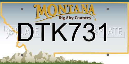 DTK731 Montana License Plate
