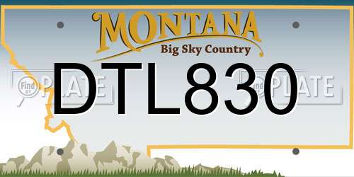 DTL830 Montana License Plate