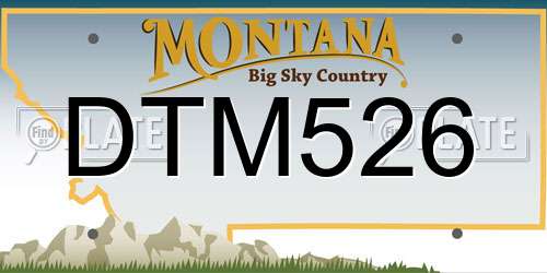 DTM526 Montana License Plate