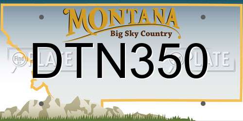 DTN350 Montana License Plate