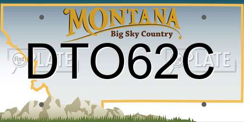 DTO62C Montana License Plate