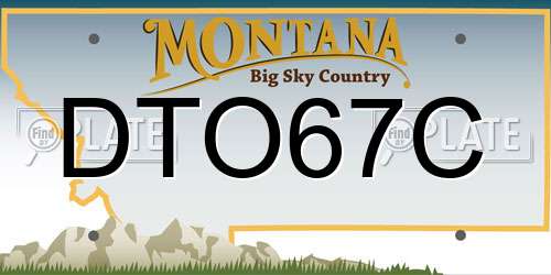 DTO67C Montana License Plate