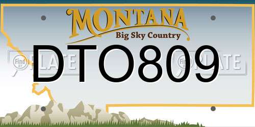 DTO809 Montana License Plate