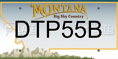 DTP55B Montana License Plate