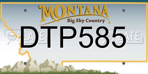 DTP585 Montana License Plate