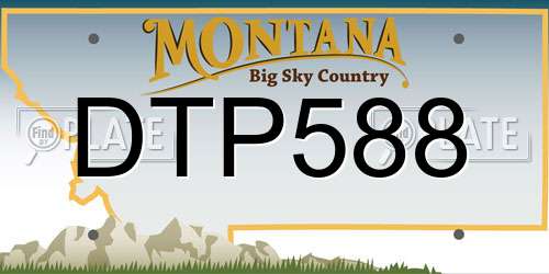 DTP588 Montana License Plate