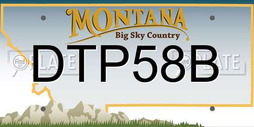 DTP58B Montana License Plate