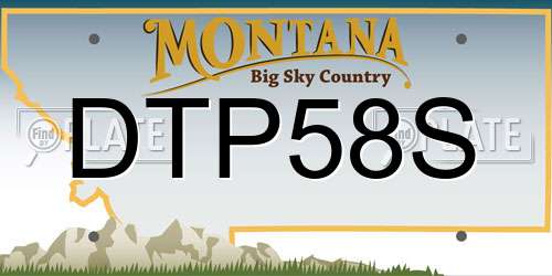DTP58S Montana License Plate