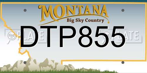 DTP855 Montana License Plate