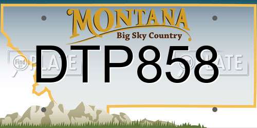 DTP858 Montana License Plate