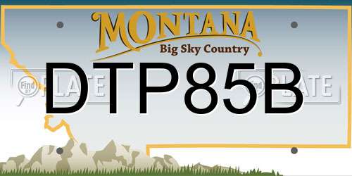 DTP85B Montana License Plate