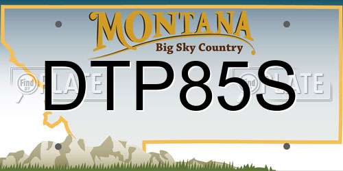 DTP85S Montana License Plate