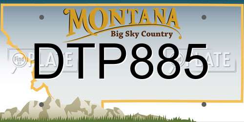 DTP885 Montana License Plate