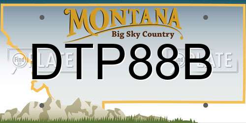 DTP88B Montana License Plate