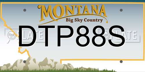 DTP88S Montana License Plate