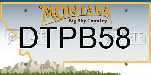 DTPB58 Montana License Plate