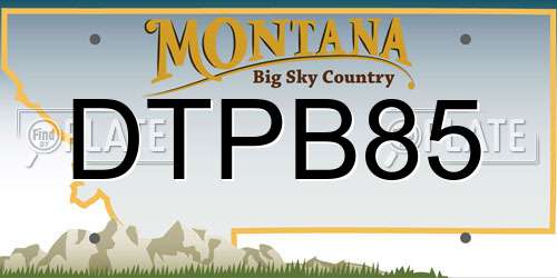 DTPB85 Montana License Plate