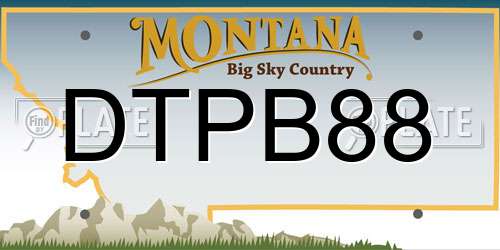 DTPB88 Montana License Plate
