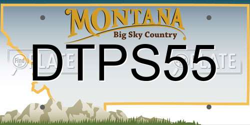 DTPS55 Montana License Plate