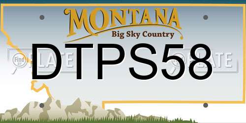 DTPS58 Montana License Plate