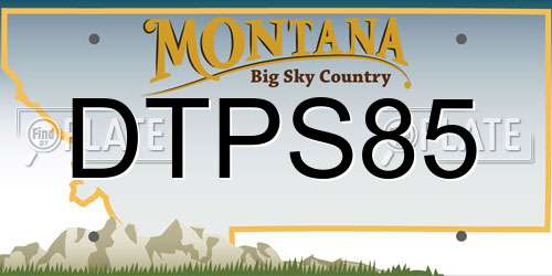 DTPS85 Montana License Plate