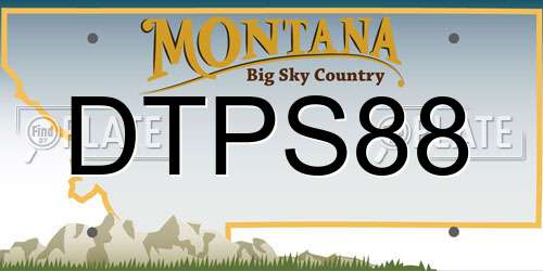 DTPS88 Montana License Plate