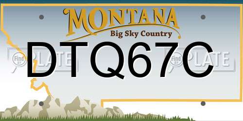 DTQ67C Montana License Plate