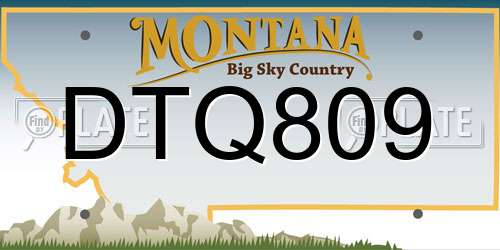 DTQ809 Montana License Plate