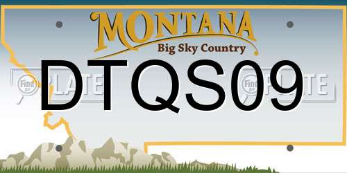 DTQS09 Montana License Plate