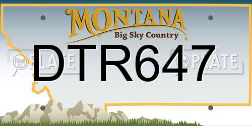 DTR647 Montana License Plate