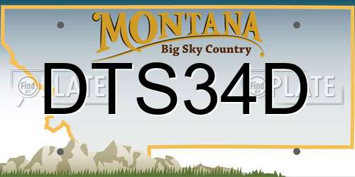 DTS34D Montana License Plate