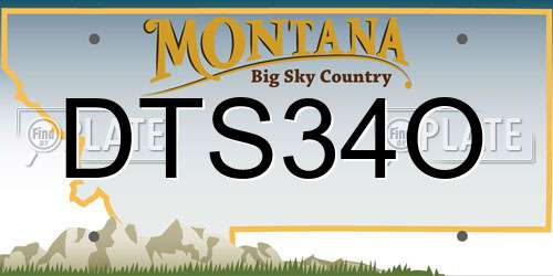 DTS34O Montana License Plate