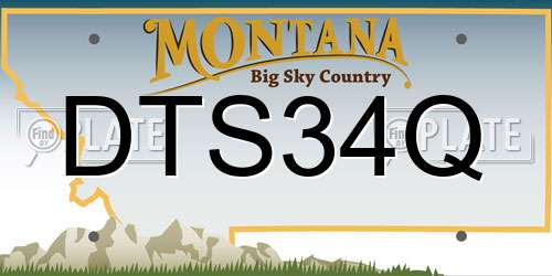 DTS34Q Montana License Plate
