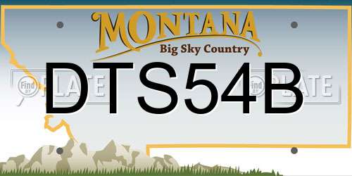 DTS54B Montana License Plate