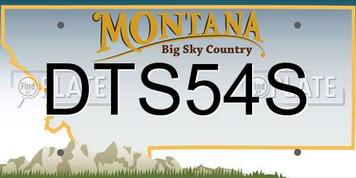 DTS54S Montana License Plate