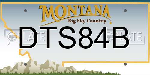 DTS84B Montana License Plate