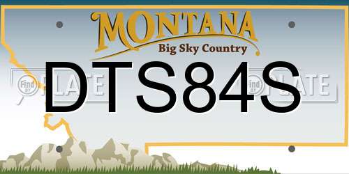 DTS84S Montana License Plate