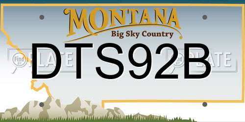 DTS92B Montana License Plate