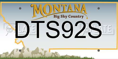 DTS92S Montana License Plate
