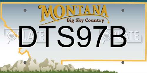 DTS97B Montana License Plate