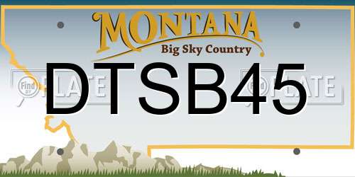 DTSB45 Montana License Plate