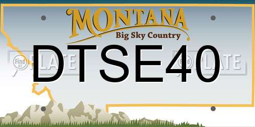 DTSE40 Montana License Plate